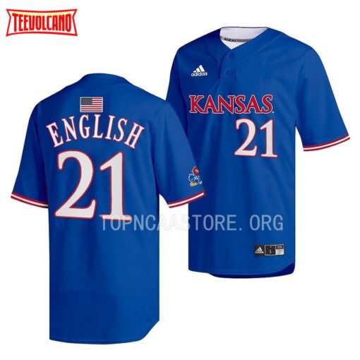 Kansas Jayhawks Jake English Two-Button College Baseball Jersey