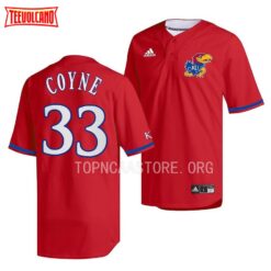 Kansas Jayhawks Jon Coyne College Baseball Red Jersey