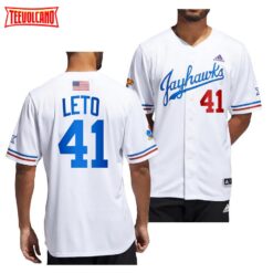 Kansas Jayhawks Luke Leto College Baseball Jersey White