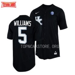 Kentucky Wildcats Darren Williams Baseball Full-Button Jersey Black