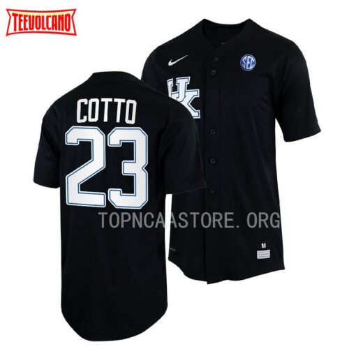 Kentucky Wildcats Magdiel Cotto College Baseball Full-Button Jersey Black