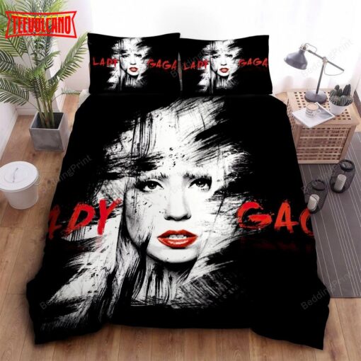 Lady Gaga In Black &amp White Bed Sheets Duvet Cover Bedding Sets