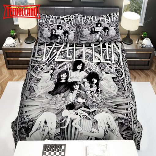 Led Zeppelin Black And White Art Duvet Cover Bedding Sets