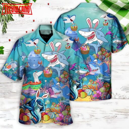 Let’s Enjoy Easter With Sharks Hawaiian Shirt