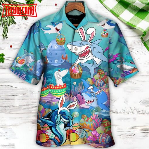 Let’s Enjoy Easter With Sharks Hawaiian Shirt