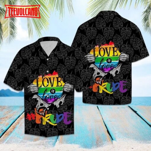 Lgbt Pride Love Is Love In Black Hawaiian Shirt