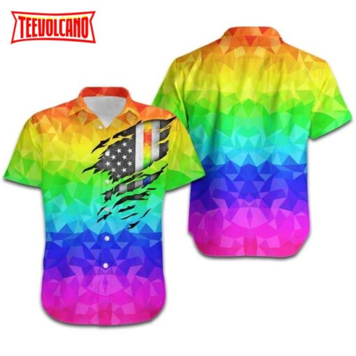 Lgbt Pride Rainbow Polygonal Hawaii Shirt