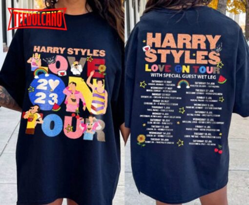 Love On Tour 2023 Double Side T-Shirt, Harry Styles Sweat Shirt World Tour