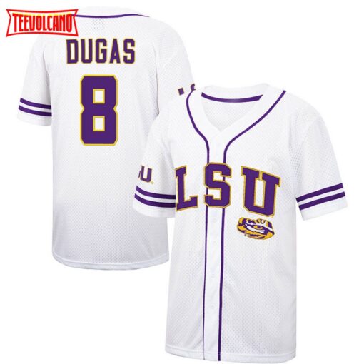 LSU Tigers Gavin Dugas White College Baseball Jersey