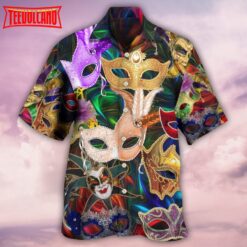 Mardi Gras Feather Party Hawaiian Shirt