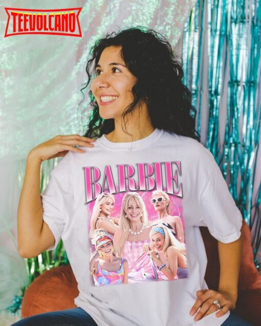 Margot Robbie Vintage Retro Shirt, Margot Robbie Barbie Movie Fan Shirt