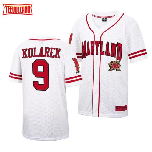 Maryland Terrapins Adam Kolarek College Baseball Jersey White