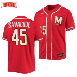 Maryland Terrapins Jason Savacool College Baseball Jersey Red