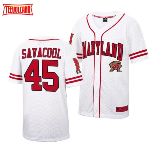 Maryland Terrapins Jason Savacool College Baseball Jersey White