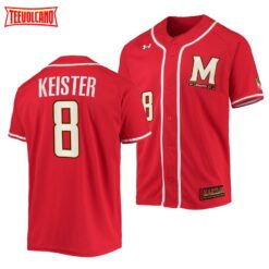 Maryland Terrapins Kevin Keister College Baseball Jersey Red