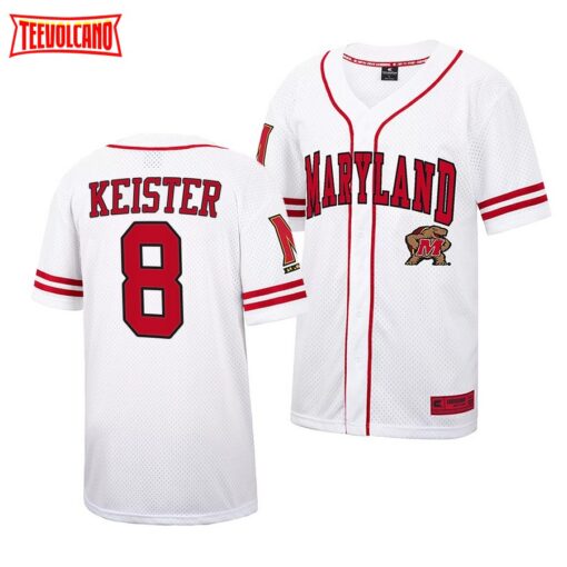 Maryland Terrapins Kevin Keister College Baseball Jersey White