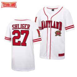 Maryland Terrapins Luke Shliger College Baseball Jersey White