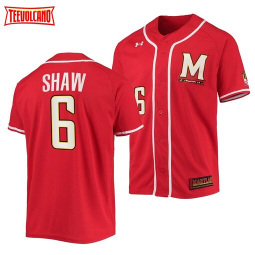 Maryland Terrapins Matthew Shaw College Baseball Jersey Red