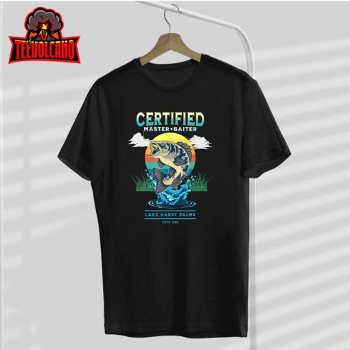 Mens Certified Master Baiter Funny Fishing T-Shirt