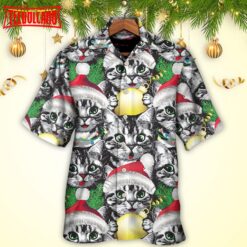 Meowy Christmas Cat Lover Hawaiian Shirt