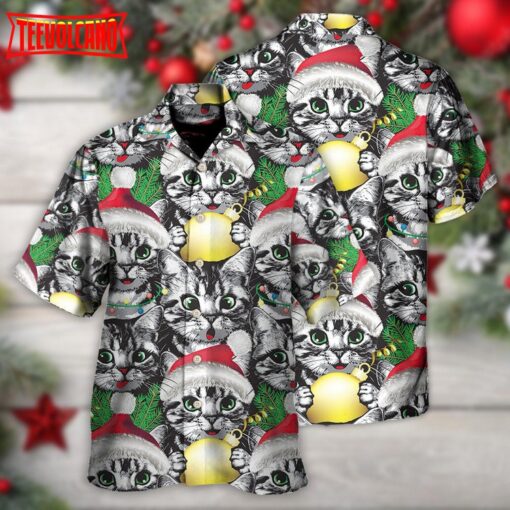 Meowy Christmas Cat Lover Hawaiian Shirt