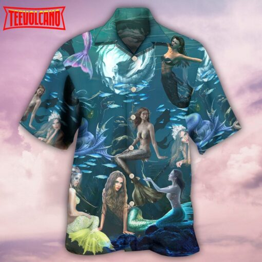 Mermaid In The Dark Deep Sea Hawaiian Shirt