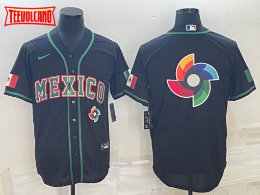 Mexico Black 2023 World Baseball Classic Jersey with Big Logo