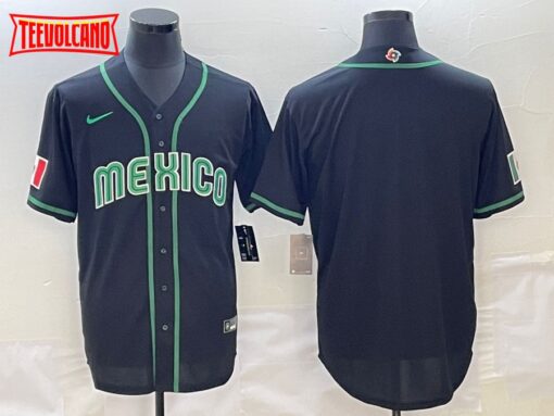 Mexico Black Green 2023 World Baseball Classic Jersey