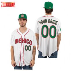 Mexico Custom White 2023 World Baseball Classic Jersey(2)