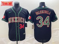 Mexico Fernando Valenzuela Black Red 2023 World Baseball Classic Jersey