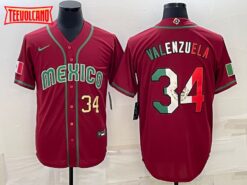 Mexico Fernando Valenzuela Red Gold 2023 World Baseball Jersey