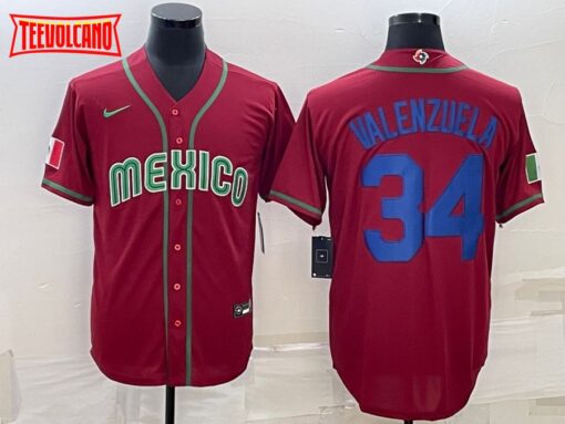 Mexico Fernando Valenzuela Red Replica 2023 World Baseball Classic Jersey