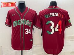 Mexico Fernando Valenzuela Red White 2023 World Jersey