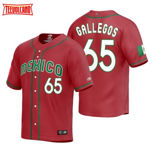 Mexico Giovanny Gallegos Red Replica 2023 World Baseball Classic Jersey