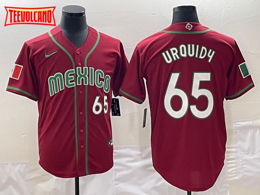 AVAILABLE Mexico Red White And Green Baseball Jersey