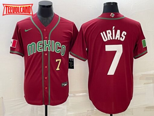 Mexico Julio Urias Red Gold 2023 World Baseball Classic Jersey