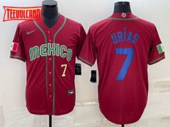 Mexico Julio Urias Red Royal Gold Replica 2023 World Baseball Classic Jersey