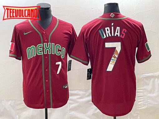 Mexico Julio Urias Red White Flag Edition 2023 World Baseball Classic Jersey