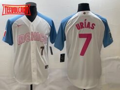 Mexico Julio Urias White Blue Pink Green 2023 World Baseball Classic Jersey