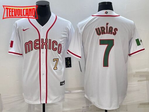 Mexico Julio Urias White Gold 2023 World Baseball Classic Jersey