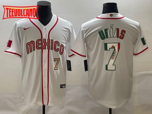 Mexico Julio Urias White Gold Flag Edition 2023 Baseball Jersey