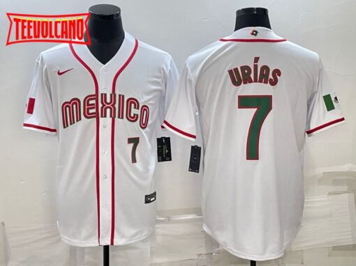 Mexico Julio Urias White Green 2023 World Baseball Classic Jersey