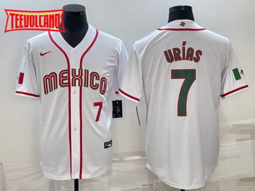 Mexico Julio Urias White Red 2023 World Baseball Classic Jersey