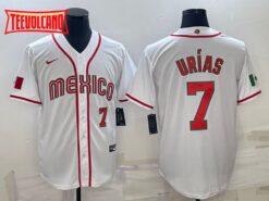 Mexico Julio Urias White Red Red 2023 World Baseball Classic Jersey