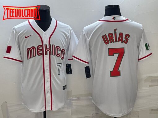 Mexico Julio Urias White Red White 2023 World Baseball Classic Jersey