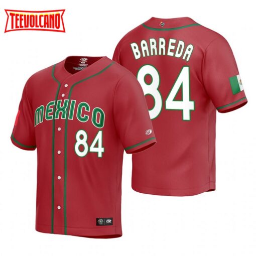 Mexico Manny Barreda Red Replica 2023 World Baseball Classic Jersey