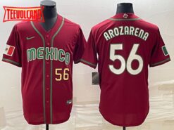 Mexico Randy Arozarena Red Gold 2023 World Baseball Classic Jersey