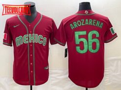 Mexico Randy Arozarena Red Green 2023 World Baseball Classic Jersey