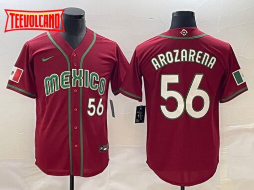 Mexico Randy Arozarena Red White 2023 World Baseball Classic Jersey