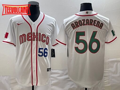 Mexico Randy Arozarena White Navy 2023 World Baseball Classic Jersey